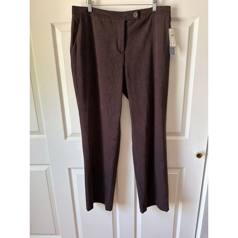 Coldwater Creek NWT Moleskin Bootcut Pants 16 Brown Cypress Stretch Minimalist